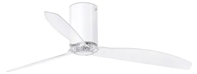 Image de Ventilateur de plafond à basse consommation avec télécommande Mini Tube Blanc brillant 128 cm