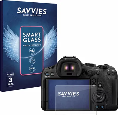 Produktbild von 3x Savvies Schutzglas Folie für Canon EOS R6 Mark III 9H Panzer Schutzfolie Glas Displayschutz klar transparent