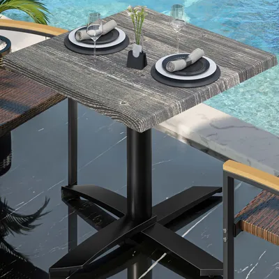 Produktbild von WTG | Bistro Außen Tisch | B: T: H: 60 x 60 x 75,5 cm | Rustikal Kiefer / Schwarz | Quadratisch | Bistro Tisch Gastro Tisch