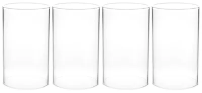 4er-Set Kerzenhalter aus Borosilikatglas, transparent