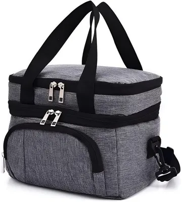 Image de CarryQuest® - Glacière isotherme - Double compartiment - 27x20x22 cm - Gris