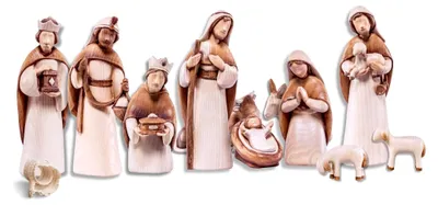 Produktbild von Krippenfiguren aus Holz: 11-teiliges Set (10 cm)