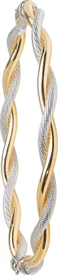 Produktbild von Atemberaubender 9 Karat (375) Bicolor Gold Damen - Klappbar Armreif - 4mm; TRS14234
