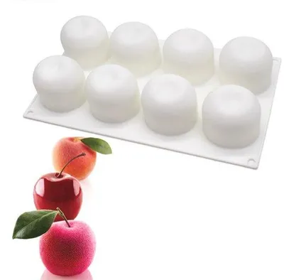 Produktbild von Silikonformen für Apfel, Mousse, Obsttorte und Schokolade.