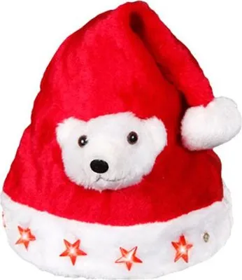 Produktbild von Verrückte Weihnachten – Lustige Weihnachtsmützen für Damen, Herren & Kinder – Schneemann, Tannenbaum, Nikolaus – Witzige Party Mütze Uni Kostüm Accessoire für Weihnachtsfeier & Winterfeste Modell wählen: 3D Eisbär LED