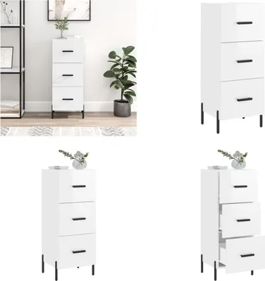 Produktbild von vidaXL Sideboard Hochglanz Weiß 34,5x34x90 cm Holzwerkstoff - Sideboard - Sideboards - Schrank - Schränkchen