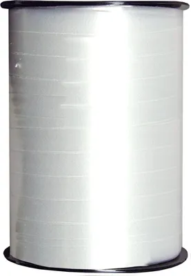 Produktbild von Geschenkband Polyband | Kräuselband glänzend 250 m x 10mm | Weiß | 31143