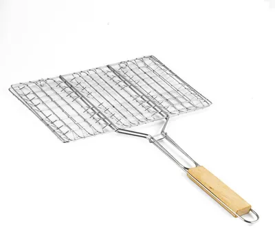 Obrázok produktu pre Gril na burgery Muhler 1001837N, 32x19x47,5 cm, drevená rukoväť, nerezová oceľ