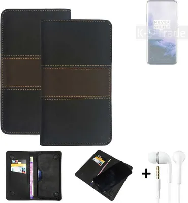Produktbild von K-S-Trade Handyhülle + Kopfhörer kompatibel mit OnePlus 7 Pro 5G Schutzhülle Walletcase Bookstyle Tasche Schutz Case Hülle Wallet Cover Kunstleder