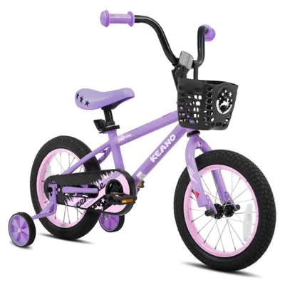 Productafbeelding van Kinderfiets 14/16 inch met steunwielen en mand - Blauw