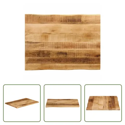 Produktbild von The Living Store Tischplatte mit Baumkante 70x60x3,8 cm Raues Mango Massivholz