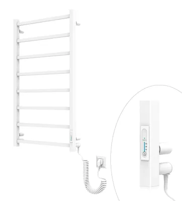 Immagine prodotto di ELNA radiatore elettrico da bagno scaldasalviette bianco 106W, 870x430 mm, con termostato, a risparmio energetico
