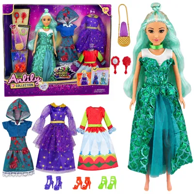 Produktbild von Anlily – Puppenset mit Fantasy-Kostümen, Kleidern, Accessoires und Schuhen