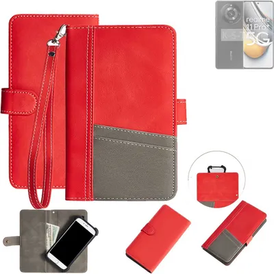 Produktbild von K-S-Trade Handy Schutzhülle kompatibel mit Realme 11 Pro+ Hülle Portemonnee Brieftasche Klapphülle Kartenfächer Flip Wallet Case Etui