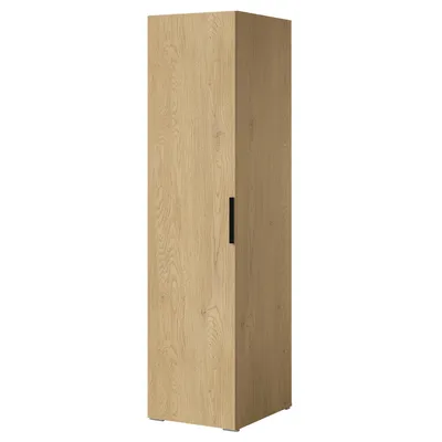 Kleiderschrank, Drehtürenschrank Eiche mit Ablageflächen und Kleiderstangen Breite 50 cm