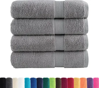 Image de Serviettes de bain vidaXL Premium SOLUND, lot de 4, gris, 50 x 100 cm, 600 g/m²
