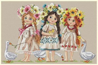 Imagen del producto de Kit de bordado "Amistad" con patrón estampado