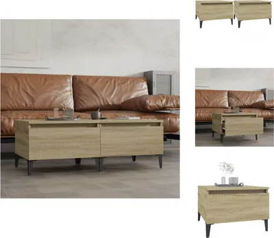 Obrázek produktu pro vidaXL Odkládací stolky 2 ks Sonoma dub 50x46x35 cm materiál na bázi dřeva - Odkládací stolky
