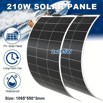 Productafbeelding van Zonnepaneel - Flexibel Solar Panel - Monokristallijn Zonnepaneel - Opvouwbaar Zonnepaneel - Buitenpaneel