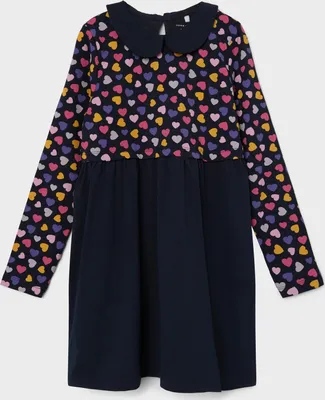 Produktbild von NAME IT Kinder Print Kleid für Mädchen Freizeit Dress Langarm NKFODNIA Größe: