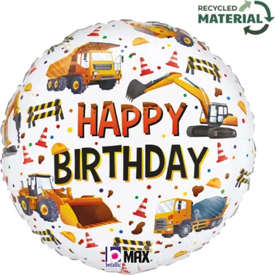 Produktbild von Folienballon: Bagger, Baumaschinen, Geburtstag, 45 cm