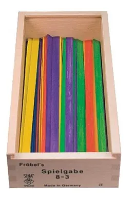 Produktbild von Holzspielzeug Fröbel Gabe 8-3 Stäbchen 250mm LxBxH 280x130x65mm NEU