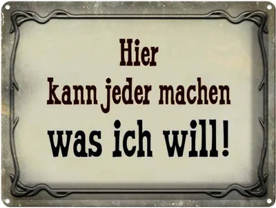 Produktbild von vianmo Blechschild 30x40 cm kann jeder machen was ich will Spruch Zitat