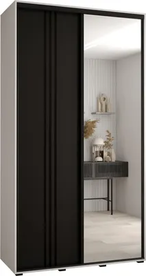 Produktbild von MEBLE KRYSPOL Davos 7 Schrank, zwei Türen - 235,2x130x45 cm - Weiß Schwarz Schwarz