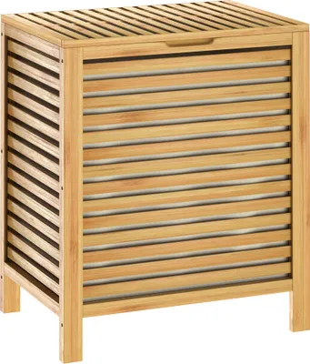 Produktbild von CASARIA® Wäschekorb mit Deckel Bambus Holz 70L Groß Wäschesammler Wäschesack Herausnehmbar Baumwolle 61x51x36cm Schmal Wäschebox Wäschetonne Badzimmer