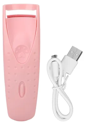 Image de Pince à cils chauffante en silicone, type C, longue durée, électrique, pour filles, rose