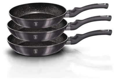 Zdjęcie produktu dla Berlinger Haus zestaw 3 patelni granitowych Carbon Pro 31237