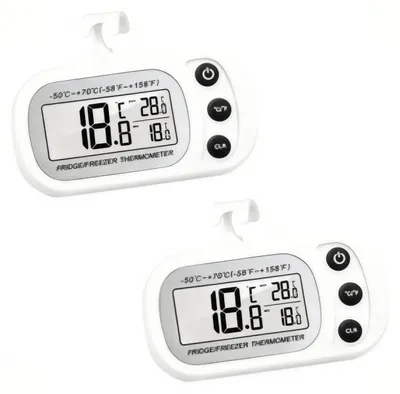 2er-Set digitale Kühlschrankthermometer, wasserdicht, -50–70 °C