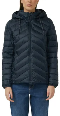 Productafbeelding van s.Oliver Gesteppte outdoorjas voor dames, slim fit, blauw, met capuchon