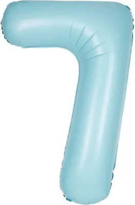 Produktbild von XL Folienballon hellblau matt Zahl 7