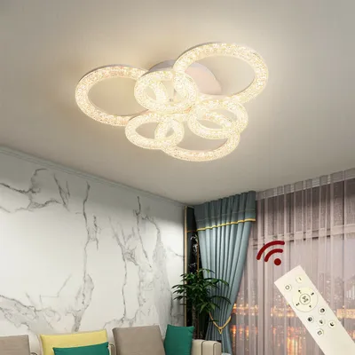 Produktbild von LED Deckenlampe DXY-3+3 62cm Deckenleuchte Leuchte Lampe mit Fernbedienung Lichtfarbe/Helligkeit einstellbar dimmbar A+ LED Wohnzimmerleuchte Deckenlampe LED Deckenleuchte