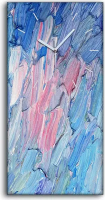 Produktbild von Wanduhr Bürouhr Leinwand Bild Geräuschlos 30x60 Malerei Abstrakte Kunst - weiße Hände