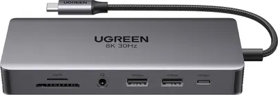 Obrázok produktu pre Rozbočovač Ugreen Cm681 15978 13W1 Usb-C - 2x Usb-A 3.2 / 2x Usb-A 3.0 / Usb-C 3.2 / 2x Hdmi / Displayport / Rj45 / Sd I Tf / Aux / Usb-C Pd