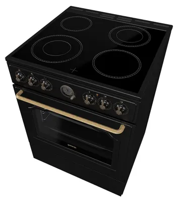 Obrázek produktu pro Gorenje GECS6B71CLB, Volně stojící sporák, Černá, Otočné, Horní přední, Kov, Spodek