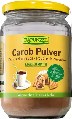 Produktbild von Rapunzel 1420210, 250 g, Carobpulver* *kontrolliert biologischer Anbau, 300 kcal, 1258 kJ, 5,3 g, 0,3 g