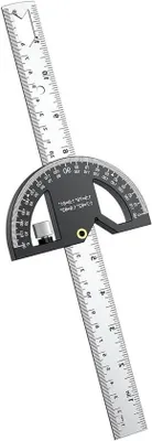 Produktbild von Schrijfhoekliniaal mit Winkelgradbogen und 300 mm Edelstahl-Lineal