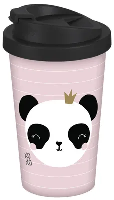Coffee-to-go-Becher Panda XOXO 400 ml, BPA-frei, spülmaschinengeeignet