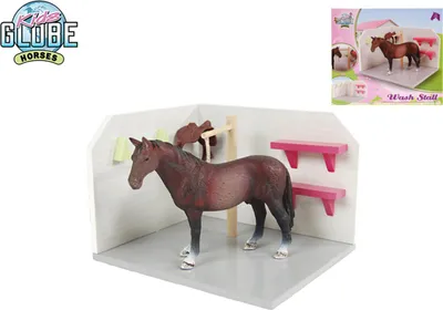 Zdjęcie produktu dla Kids Globe Horses drewniane pudełko dla koni 18x12x15cm 1:24 w pudełku