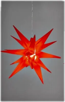 Produktbild von Weihnachtlicher Deko-Stern rot Hänger-Stern Weihnachtsstern 3D-Optik 35cm
