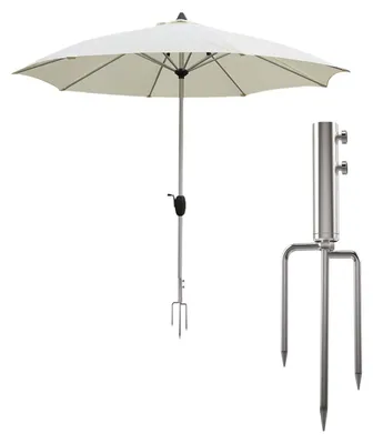 Produktbild von Metallischer Sonnenschirmhalter, 36 cm - Bodendübel für Strand, Garten und Außenbereich