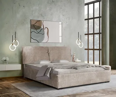 Produktbild von Polsterbett 160 x 200 cm mit Bettkasten und Matratze, Kopfteil mit Kissen, Bonellmatratze H3 Hellbeige Trapani