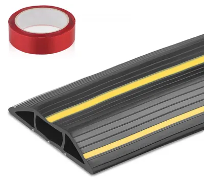 Obrázek produktu pro Podlahová kabelová lišta – černá a žlutá, 200 cm