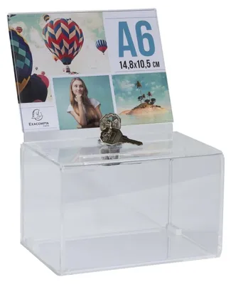 Produktbild von EXACOMPTA Aktionsbox aus Acryl abschließbar glasklar mit Einwurfschlitz