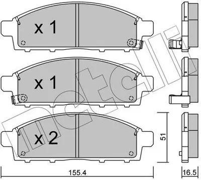 Produktbild von METELLI Bremsbeläge Satz Vorne Bremsklötze für MITSUBISHI L 200 / Triton Pickup (KAT, KBT) 22-0791-0