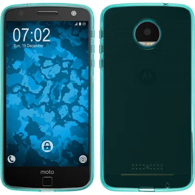 Produktbild von PhoneNatic Case kompatibel mit Lenovo Moto Z Force - türkis Silikon Hülle transparent + 2 Schutzfolien