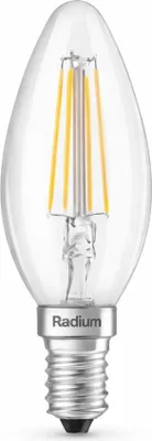 Produktbild von Radium LED Kerzenlampe, klar, E14, 470lm, 40W Ersatz, 2700K, 1 Stk.
